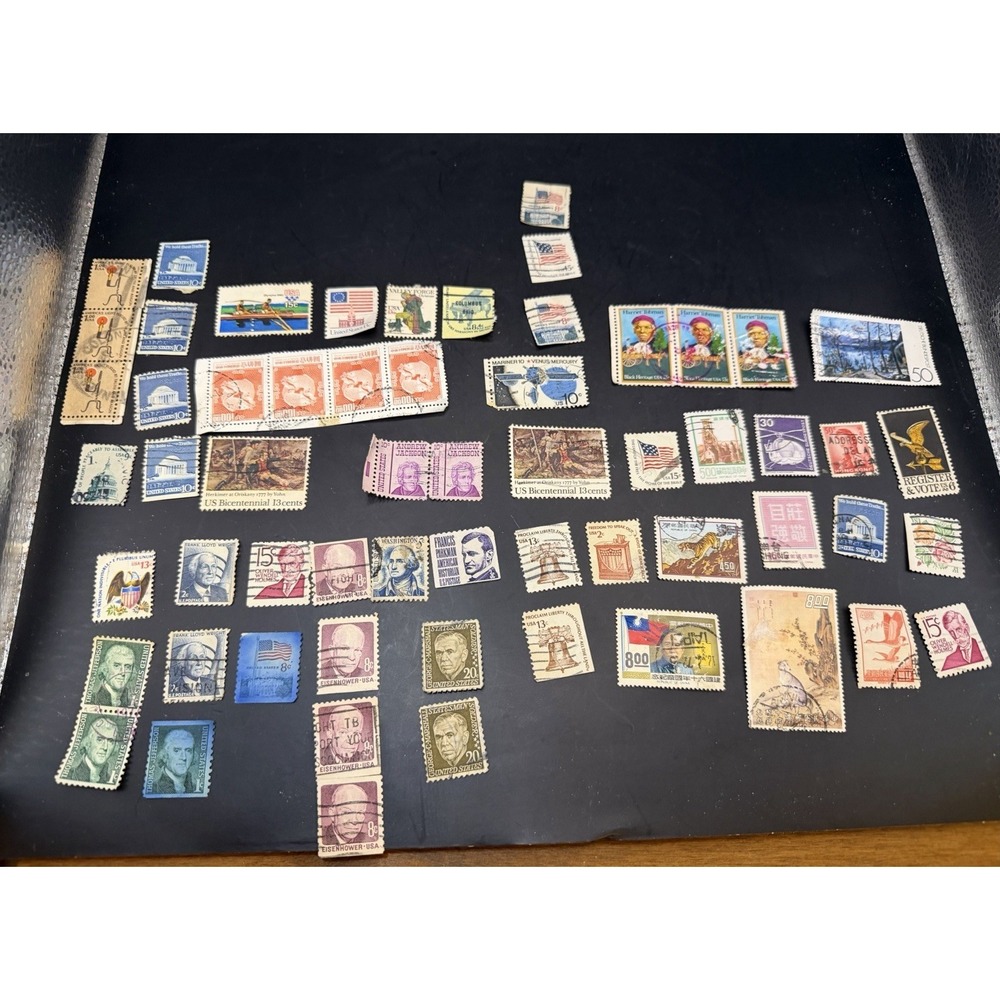 Vintage USA Postage Stamp Lot Presidents Bicentennial Intl Mix 1930s–70s